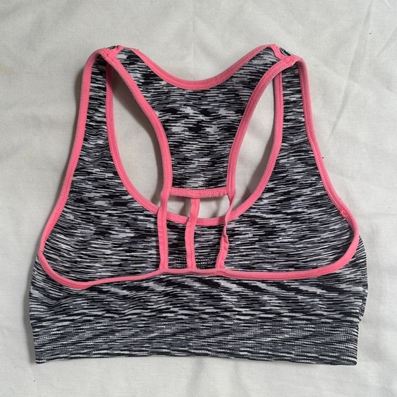 MARIKA Sports Bra Cut-Out SIZE SMALL Black White Pink Active Fitness Stretch - Picture 2 of 2